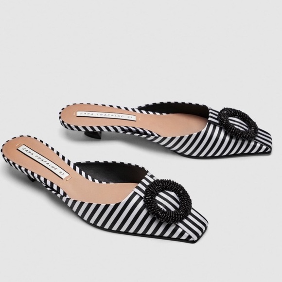 Zara Shoes - Zara striped Mules